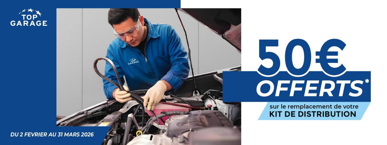 50€ offerts* sur le remplacement de votre kit de distribution